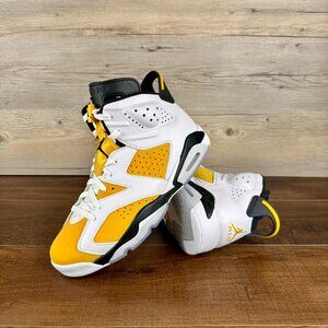 Nike Air Jordan 6 Mens Size 9.5 White Yellow Ochre Black CT8529 170
